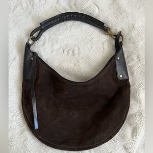 Elegant Brown Suede Shoulder Bag